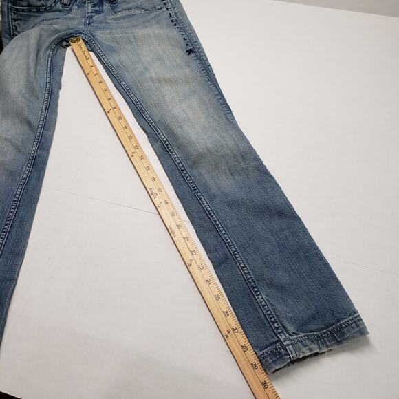 Antik Denim Jeans Womens 26 Blue Low Rise Skinny Embroidered Button Fly Western - Picture 7 of 16